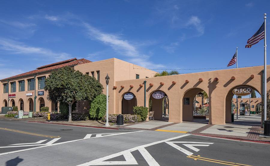 The exterior of Scripps Clinic Liberty Station, an ambulatory clinic providing primary care and dermatology in Point Loma. 