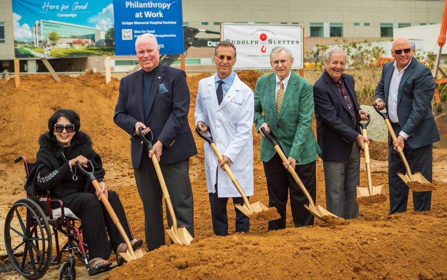 Excited for the future, members of Scripps Health Foundation's donor advisory group break ground at Scripps Memorial Hospital Encinitas.