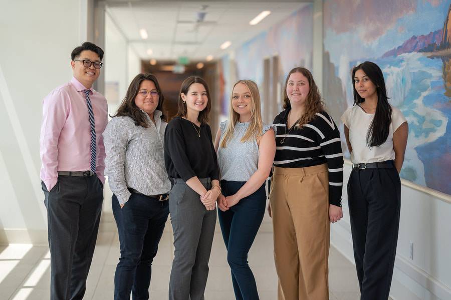 Scripps Memorial Hospital La Jolla Pharmacy residents for 2025-2026 gather for a photo at the hospital.