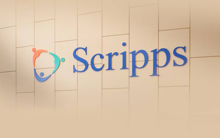 Scripps signage on an interior wall.