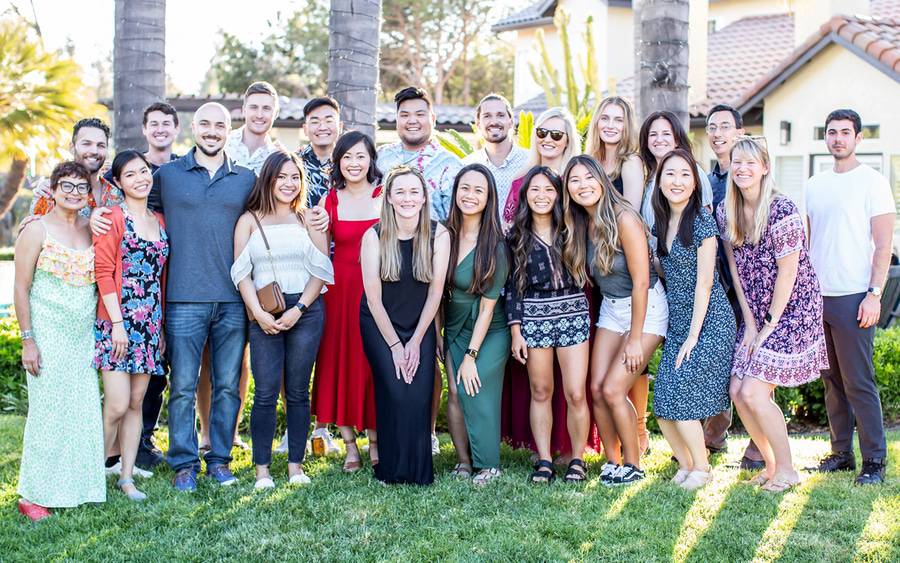 A group photo taken outdoors of the 2021-2022 Scripps Mercy Pharmacy Residency Graduates.
