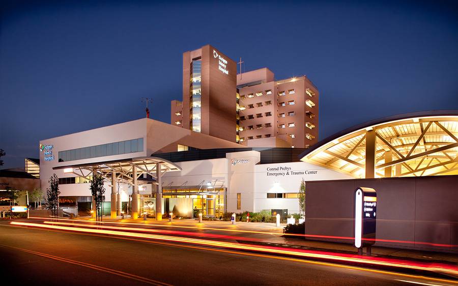 The exterior of Scripps Mercy Hospital San Diego, which just received a large grant through tobacco taxes.