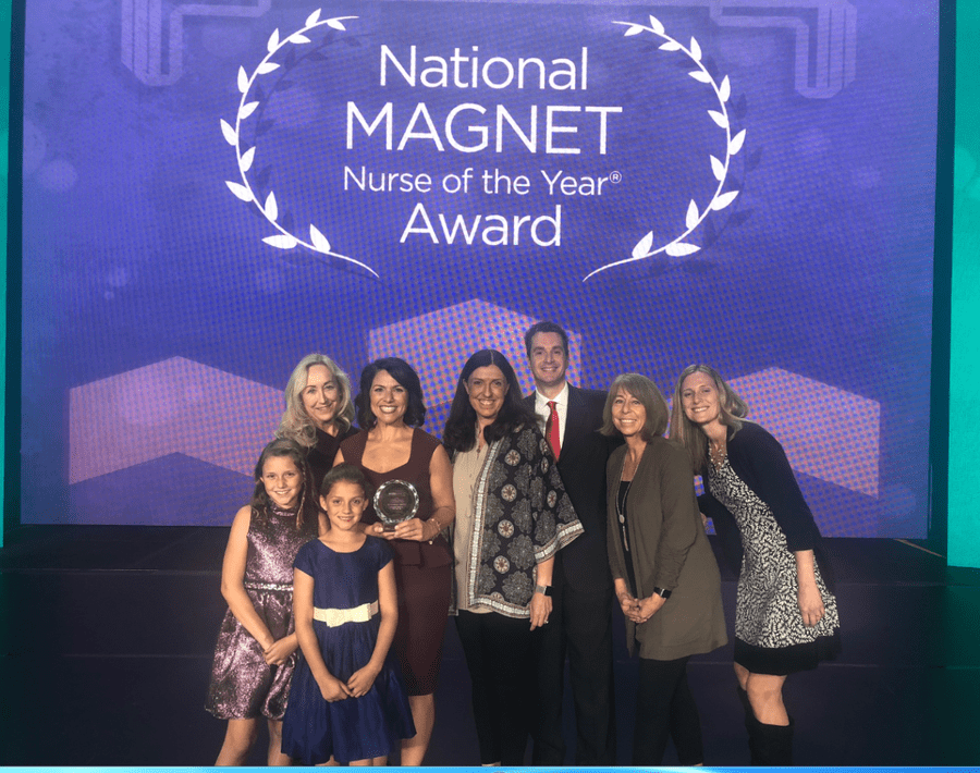 Elizabeth Batcher holds her National Magnet Nurse of the Year Award.