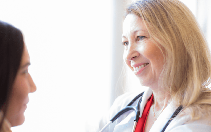 Provider smiles at patient at Scripps HealthExpress Liberty Station.