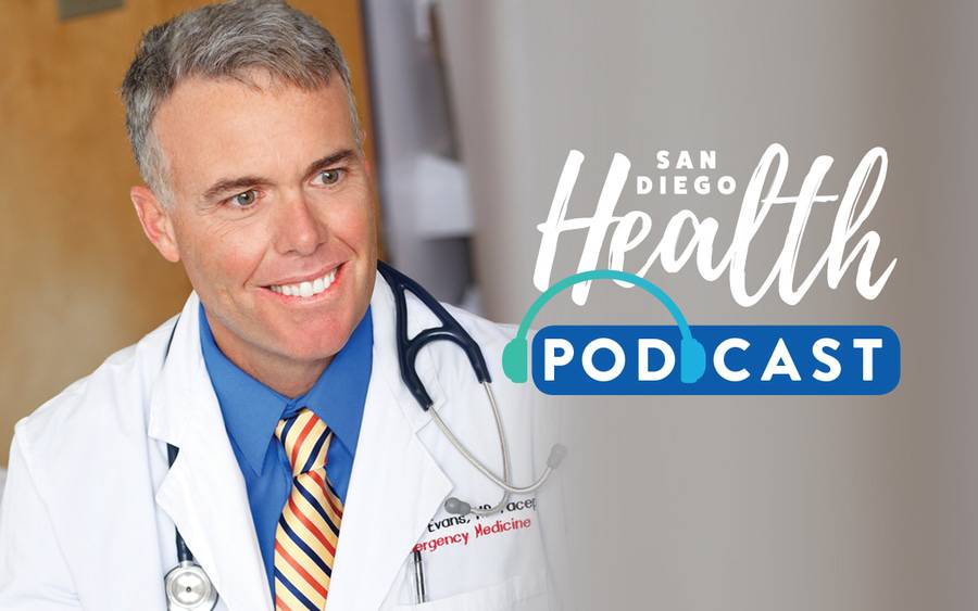 Podcast photo featuring Shawn Evans, MD, emergency care.
