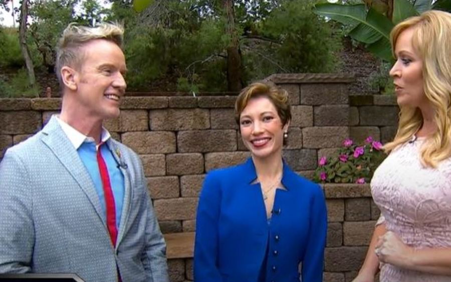 From left, cancer patient Steve Valentine, Irene Hutchins, MD, KUSI anchor Ginger Jeffries