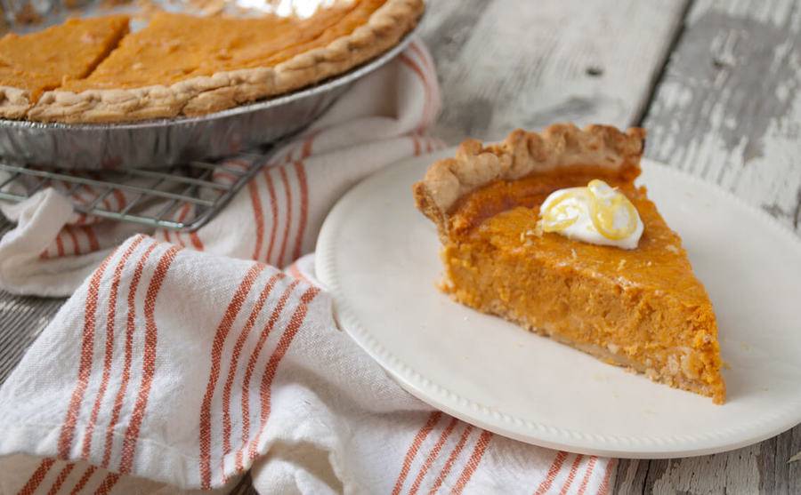 Slice of sweet potato pie