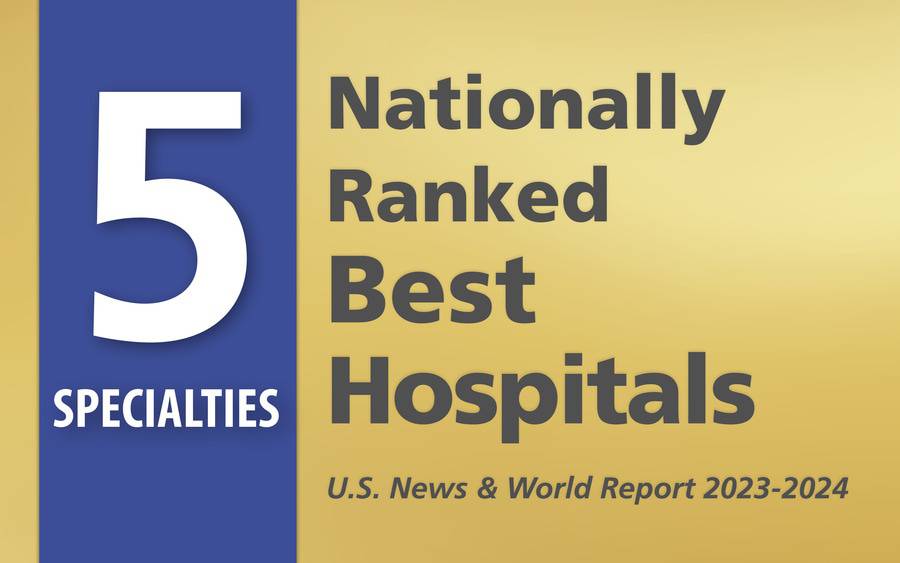 Five specialties nationally ranked best hospitals - U.S. News & World Report 2023-2024
