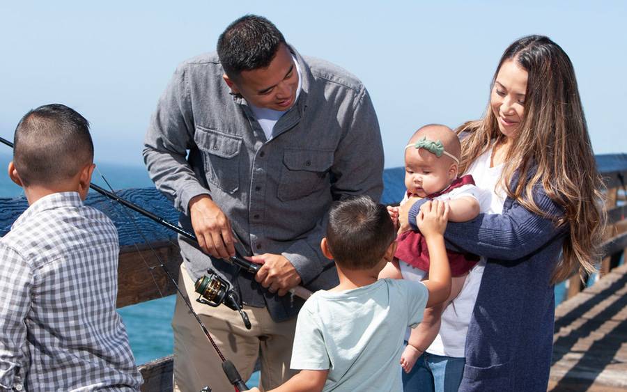 Vy Yamat and her family enjoy the day fishing on a San Diego pier with their new baby thanks to Scripps.