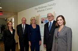 Pictured from left are Dr. Marin, Xavier, Dr. William Stanton, Susie Woltman Tietjen, Richard Woltman, and Dr. Carrie Costantini.