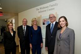 Pictured from left are Dr. Marin, Xavier, Dr. William Stanton, Susie Woltman Tietjen, Richard Woltman, and Dr. Carrie Costantini.
