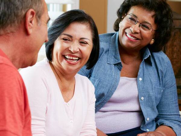 A group of seniors get together to share their experiences with stroke and brain injuries.