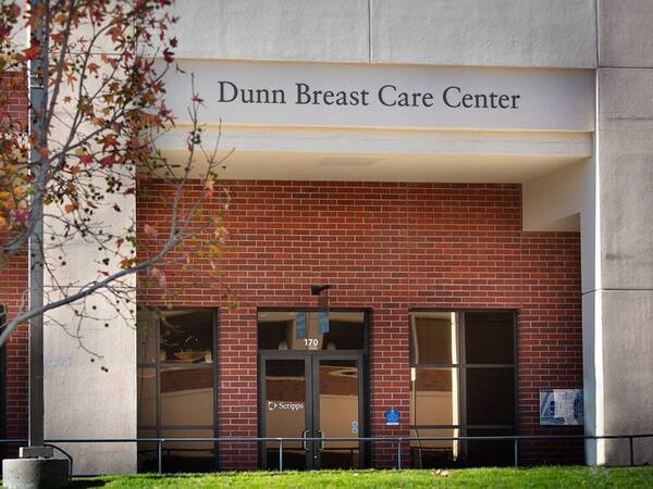 View of the Dunn Breast Care Center at Scripps Memorial Hospital La Jolla campus.