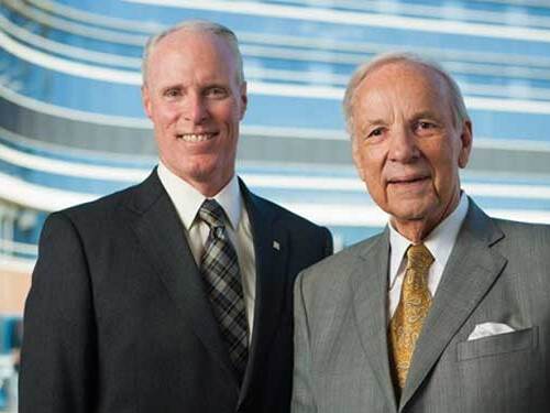 The Prebys Cardiovascular Institute celebrated the completion of the exterior “skin” of the building, by unveiling the landmark sign on September 4, 2013.