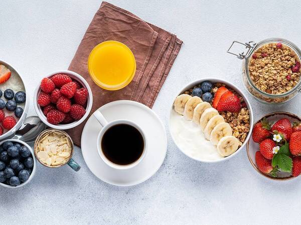 A breakfast meal that includes protein and other important nutrients.