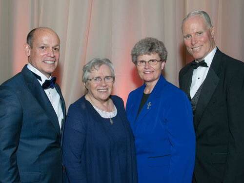 2015-Mercy-Ball-Tom-Gammiere, Sister-Mary-Gallagher, Sister-Laura-Reicks, Chris-Van-Gorder