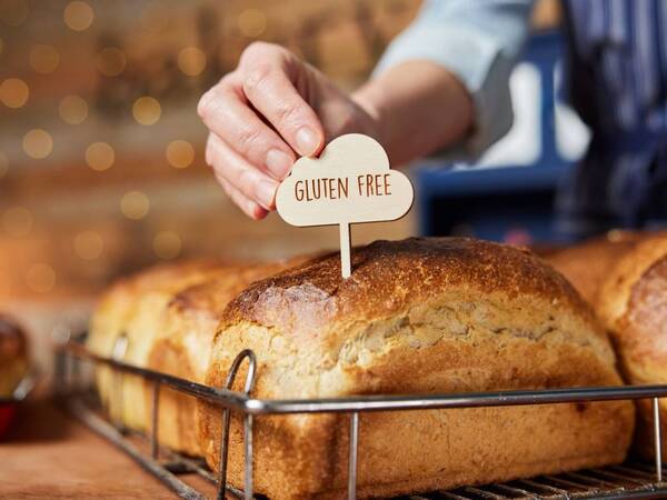 Bread with a gluten-free sign indicates to people with celiac disease that it is safe for them to eat.