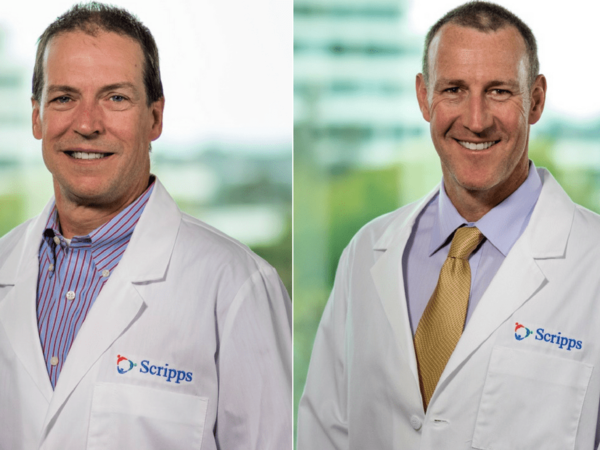 Drs. Tim Peppers and Jamieson Glenn are new Scripps Health spine specialists. 