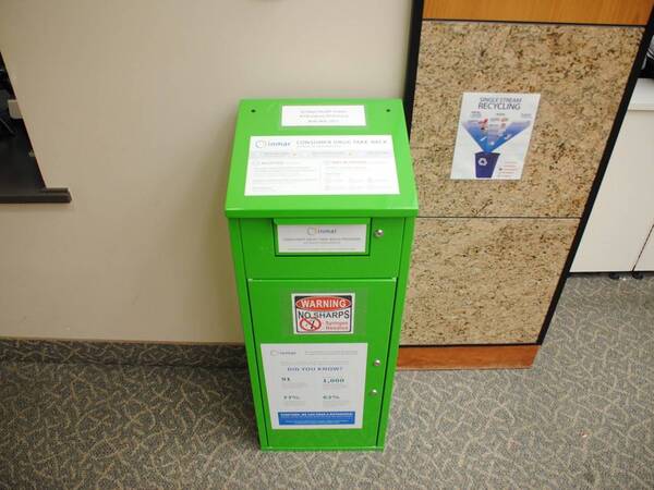 A box with medication drugs that are disposable.