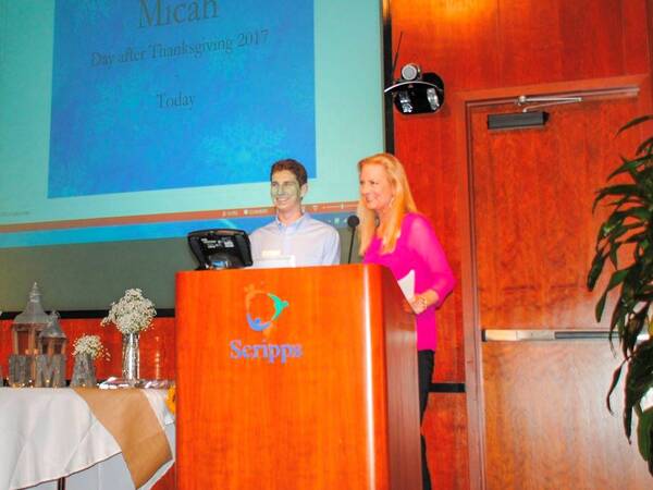 Former Scripps trauma patient Micah Bringham and his mother Janie Bringham at the annual Scripps Trauma reunion.