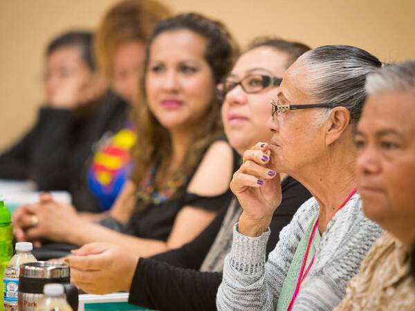 A group of community members participate in an event sponsored or supported by Scripps Health as part of its commitment to community benefits in San Diego.