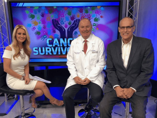 KUSI host Lauren Phinney, Dr. Thomas Buchholz, medical director of Scripps MD Anderson Cancer Center and Craig Jacobsen, cancer patient.