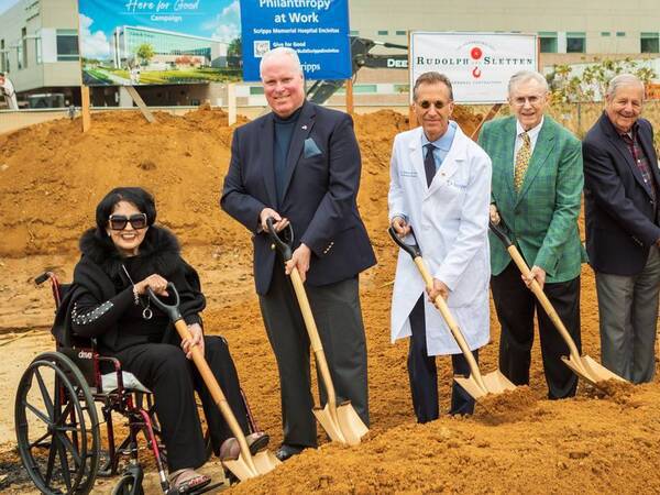 A groundbreaking event took place for the Lusardi Tower at Scripps Encinitas Hospital.