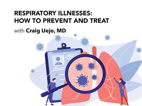 Thumbnail for video featuring Dr. Uejo discussing how to prevent getting sick from flu, cold, COVID, RSV and other illnesses during winter respiratory season.