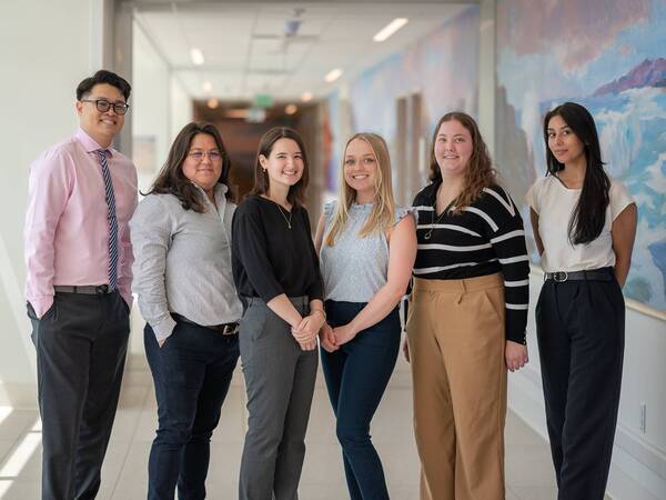 Scripps Memorial Hospital La Jolla Pharmacy residents for 2025-2026 gather for a photo at the hospital.